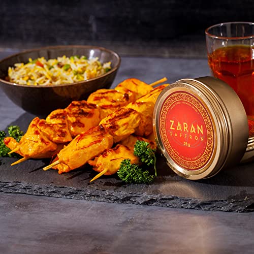 Zaran Saffron, Superior Saffron Threads (Super Negin) Premium grade Saffron Spice for Paella, Risotto, Tea's, and all Culinary Uses (28 Grams)