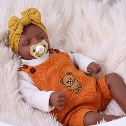 Muñeca BABESIDE bebé realista 20 pulgadas negro miniatura 4