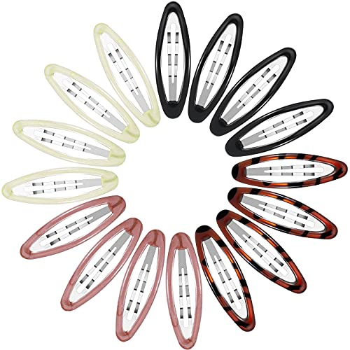 16 Pieces Big Oval Water Drop Shape Women Hair Clips Metal Stoving Varnish No Slip Hair Barrettes for Girls Women Hair Accessories (Adorable Color)