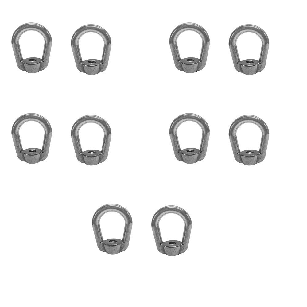 10 Pc Stainless Steel Eye Nut 3/8