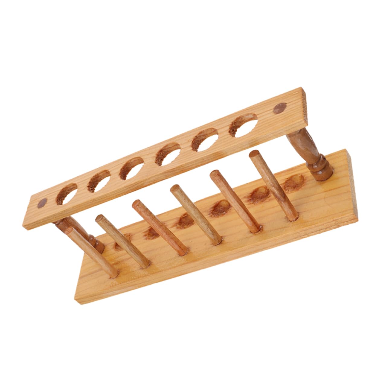 SOLUSTRE 5pezzi Porta Provetta Legno Con Supporto Per Tubo Da Laboratorio Organizzatore Versatile Per Ricerca Scientifica e Industriale Design Stabile e Leggero Facile Da Riporre e
