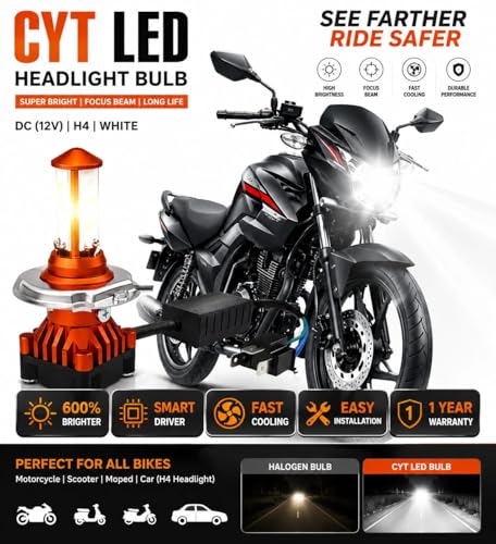 Generic CYT H4 LED Motorcycle Headlight Bulb 40W Orange - Image 4