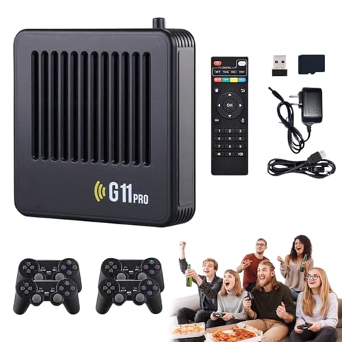 2025 Neue Retrowave G11 Pro 100000 Spiele, G11 Pro Konsole, Retro Wave G11 Pro Videospiel Konsole mit 2/4 Kabellosen Dual-Controllern, Plug & Play-Videospiele (256gb+4 Controllers)
