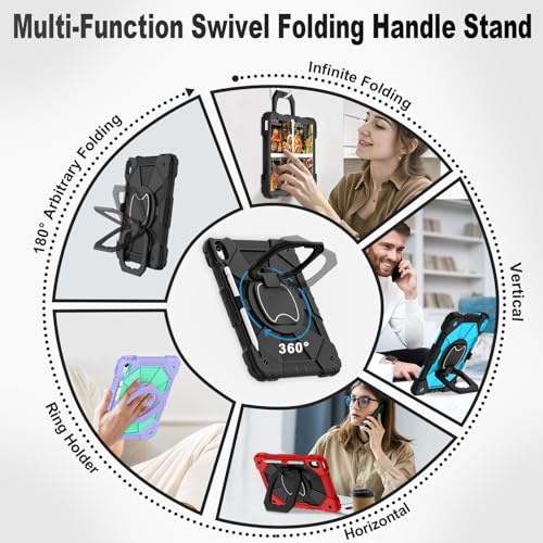 Image of WESOROL Case for iPad (A16) 11th Generation 11 Inch (2025),iPad 10th Generation 10.9 Inch (2022),Full-Body Drop Protection i Pad Case 10th Gen with Rotating Stand Screen Protector,Black