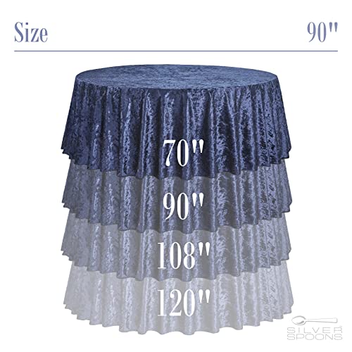 Rcz Décor Premium Velvet Royal Blue Tablecloth | Washable Fabric | Wrinkle Resistant | 90” | Perfect Table Overlay For Holidays, Weddings, Parties And More, (761) #TOP2
