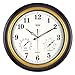 Price comparison product image Large Outdoor Clock, 45cm Waterproof Weather-Resistant Wall Clock with Thermometer & Hygrometer Combo, Silent Garden Metal Clock for Patio, Pool, Lanai, Fence, Porch, Home - Black Golden