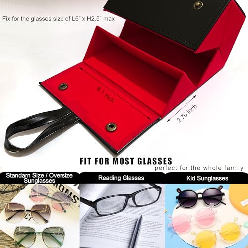 Image of Longjet Glasses Case Travel Sunglasses Organizer Leather Eyeglasses Storage Box Multiple Slots Hanging Eyewear Holder