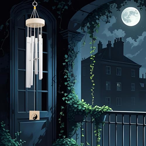 Image of Wind Chime | Wind Chimes for Balcony | Wind Chimes for Home Positive Energy (Silver)