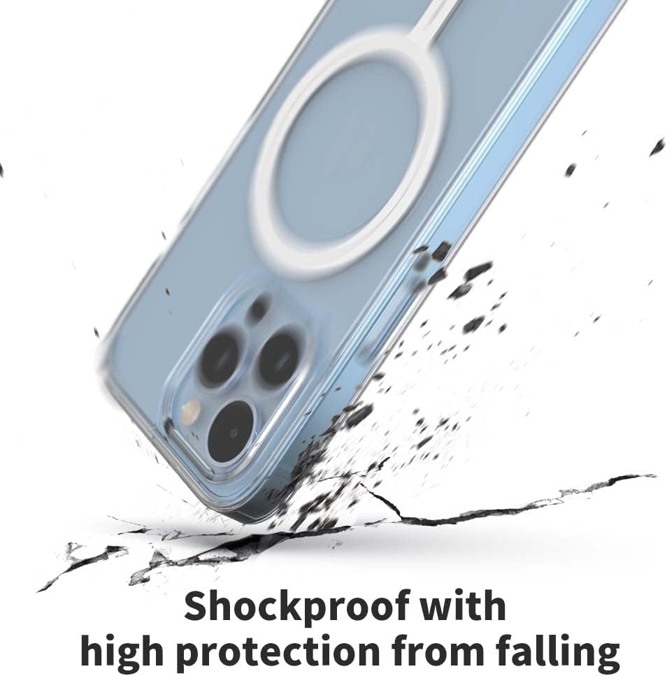 Sinjimoru Shockproof iPhone Case with MagSafe, PC & TPU Clear Phone Case for iPhone Case for Magsafe. M-Airclo for iPhone 13 Pro Max