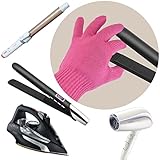 FOHOLA 1 Pcs Professional Heat Resistant Gloves for Hair Styling, Heat Protection Gloves for Curling Wand (1 Pcs, Pink) - Image 2
