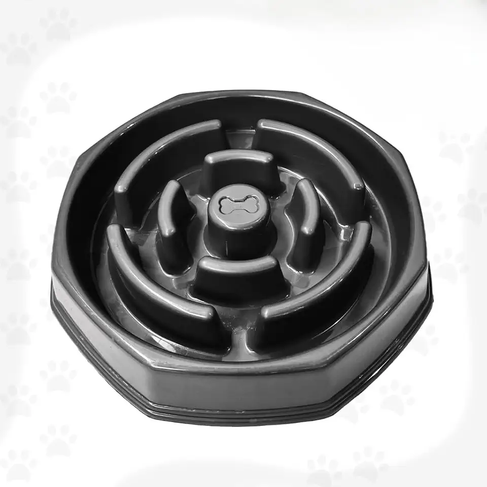 Comedouro Educativo Lento Médio Grande Porte (Preto Grande)