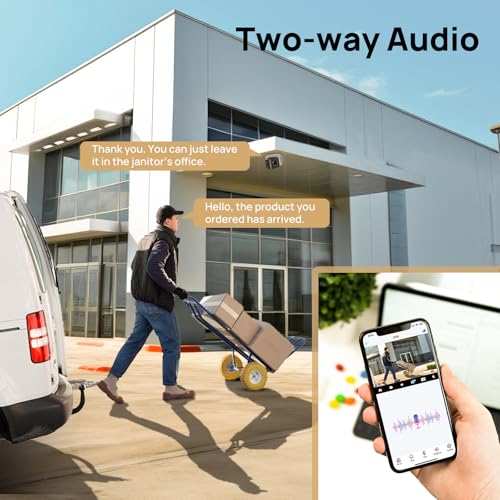 Image of PANOEAGLE 4K Dual-Lens PoE Security Camera with 180 Panoramic View,Outdoor 8MP IP Turret Camera w /Human /Vehicle Detection,98ft Full Color /IR Night Vision,2-Way Talk,SD Slot(512GB),IP67,NDAA Complaint