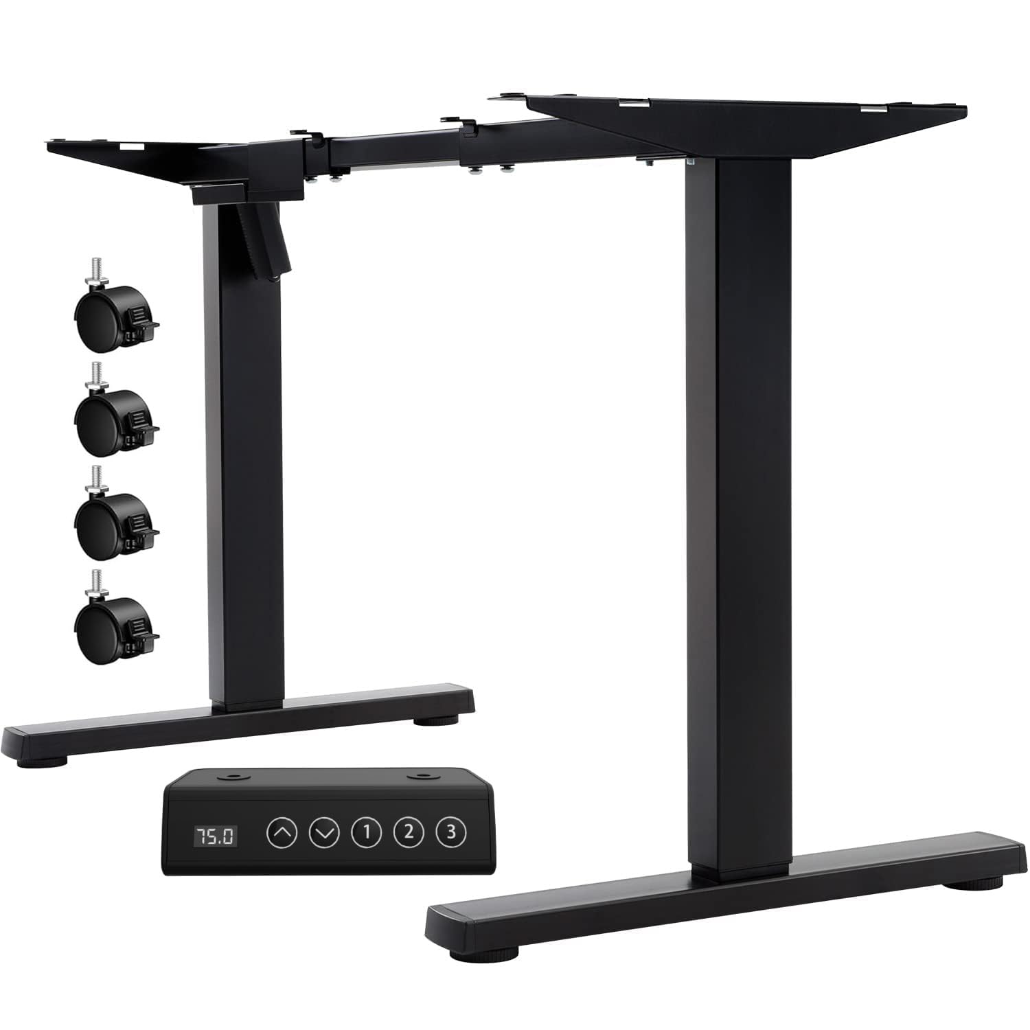 Flamaker Scrivania Regolabile in Altezza da 73 cm a 122 cm con Tasti di Memoria e Funzione di Protezione Contro le Collisioni, Nero | Telaio della Scrivania Elettrica Regolabile in Altezza con Tasti di Memoria e Funzione di Protezione Contro le Collisioni