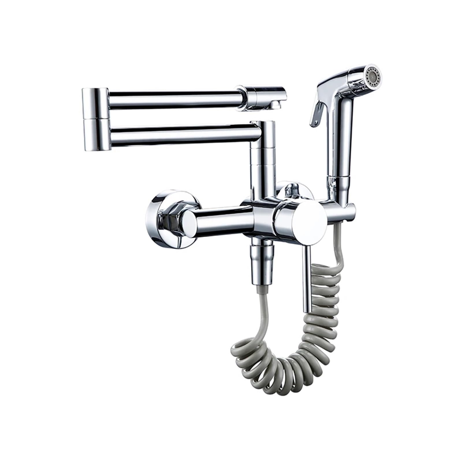 Robinet de remplissage de pot noir mat en laiton massif avec pistolet pour évier de cuisine