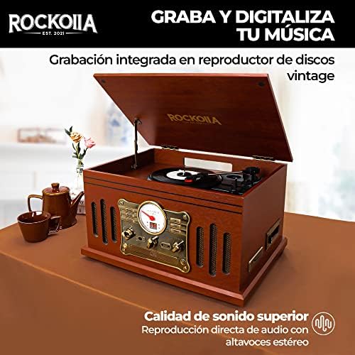 ROCKOLLA – Platine Vinyle Bluetooth avec Haut-Parleurs Intégrés, Tourne-Disque, Lecture de Disque Vinyle, Radio FM, Cassette, CD, MP3 USB et Lecteur de Carte SD, Enregistreur (Monarch) - Les Beatles, Paul McCartney, John Lennon, RIngo Starr, George Harrison ROCKOLLA - Platine Vinyle Bluetooth avec Haut-Parleurs Intégrés, Tourne-Disque, Lecture de Disque Vinyle, Radio FM, Cassette, CD, MP3 USB et Lecteur de Carte SD, Enregistreur (Monarch) – Image 4