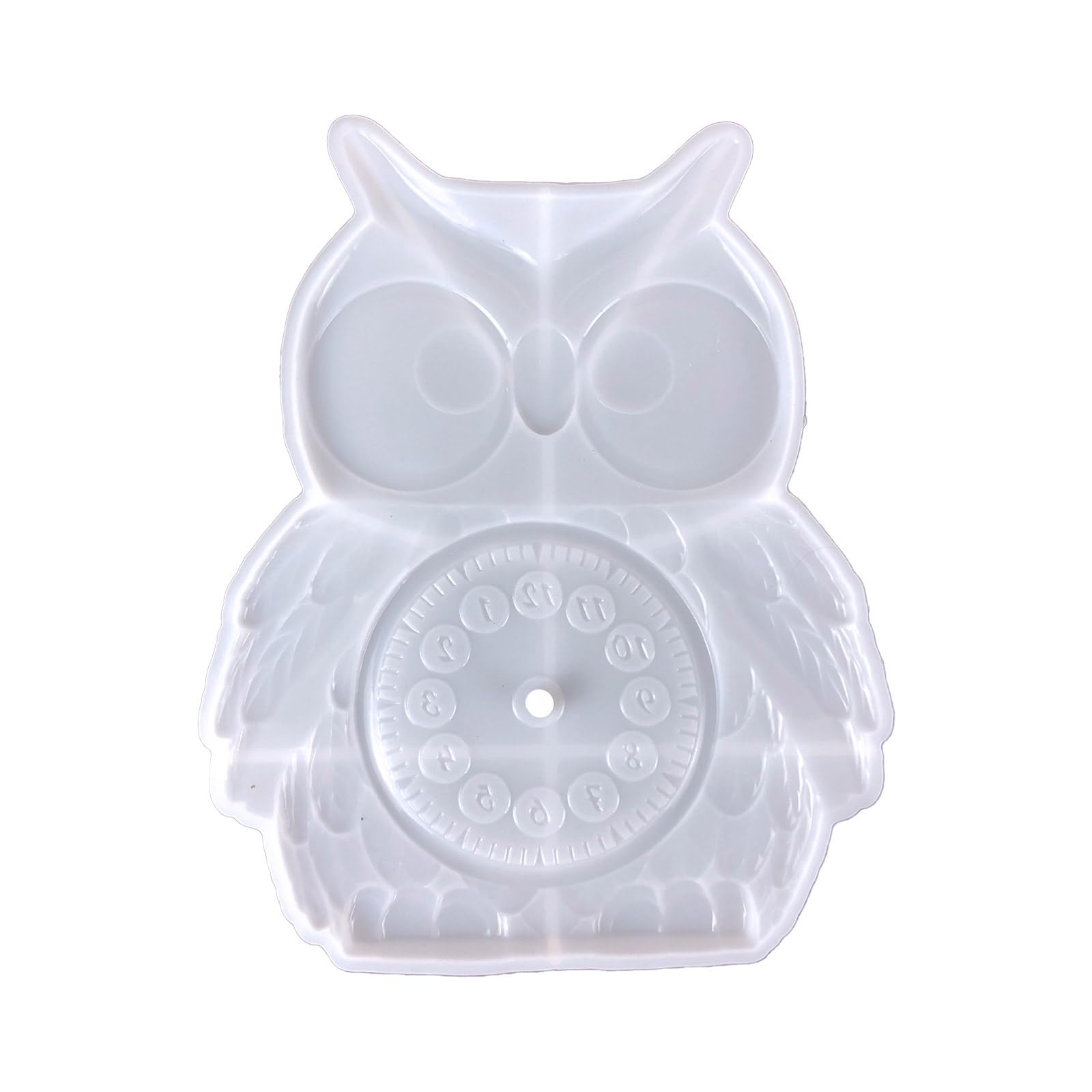 DIIOOMIEEU 3D Owl Clock Silicone Mold Handmade Arabic Numerals Clocks Epoxy Resin Molds Jewelry Making Decorative Moulds