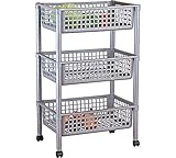 rack trolley audio Silver Effect 3 Tier Vegetable Trolley - Multi-use