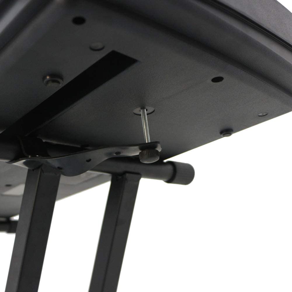 Alightup Support Clavier Pied Piano Double Embase Forme X avec Sangles de Sécurité Largeur et Hauteur Réglables 6 Positions pour des Claviers Électroniques Contrôleurs Midi en Métal Noir