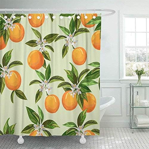 JOOCAR Design Shower Curtain, Rainforest Jungle and Shrubs in Tropical Rain Forest, Waterproof Cloth Fabric Bathroom Decor Set with Hooks