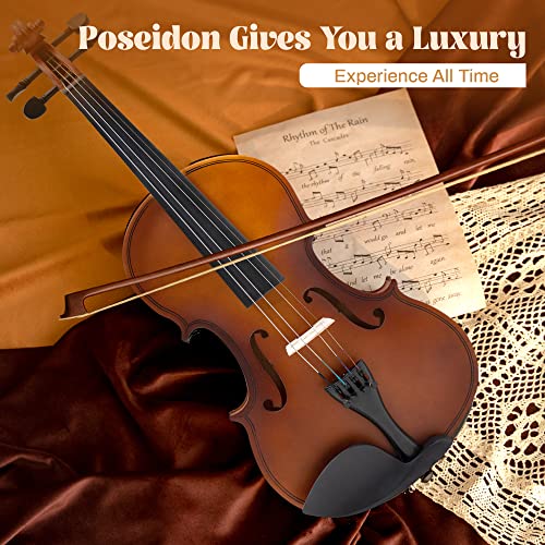 Image of 1 /4 Size Violin Set for Beginner, Acoustic Violin 1 /4 Outfit with Starter Kit for Student (Hard Case, Bow, Rosin, Extra Violin Strings 1 /4 Full Set, Shoulder Rest, Clip-on Tuners) - Matte Brown
