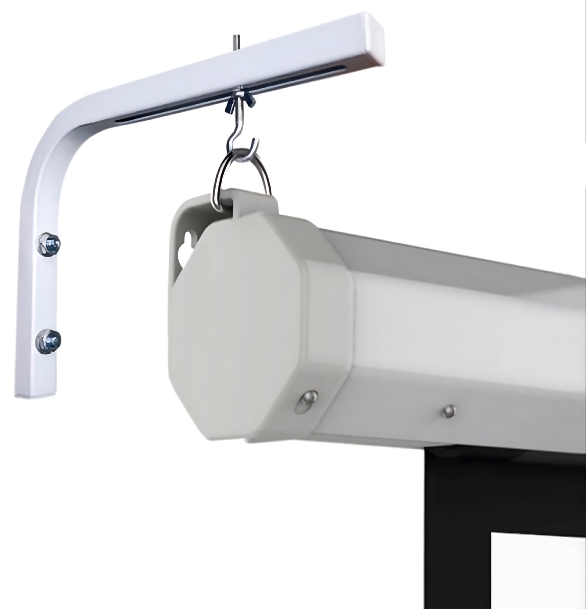 24x7 eMall 10 inch Universal Projector Mount Bracket Screen L-Bracket Wall Hanging Mount Kit 10" Adjustable Extension with Hook for Projector Screen Indoor Outdoor Movie Video Home Theater, White-picture-27