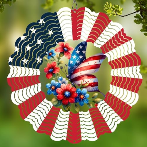 Wind Spinners Outdoor Butterfly - Birthday Gifts for Women Mom, Hanging Butterflies Wind Sculptures, 12 inch 3D Wind Spinner for Garden Decor for Outside, Garden, Patio, Yard
