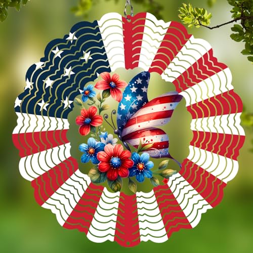 Wind Spinners Outdoor Butterfly - Birthday Gifts for Women Mom, Hanging Butterflies Wind Sculptures, 12 inch 3D Wind Spinner for Garden Decor for Outside, Garden, Patio, Yard