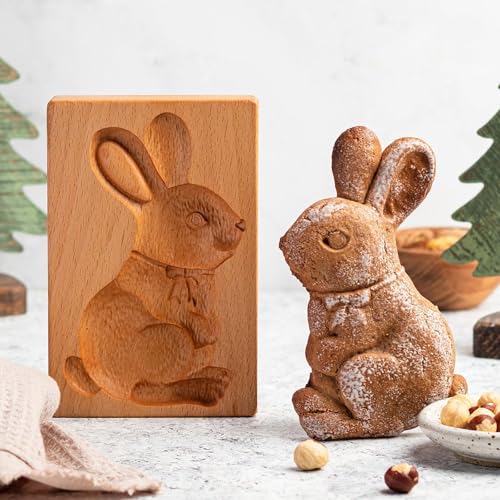 Molde de madera para galletas tallado en 3D con varias formas para repostería DIY 2