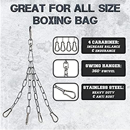Yes4All Chaîne de sac de boxe, pivotant et support en bois pour sac de frappe, suspension de sac
