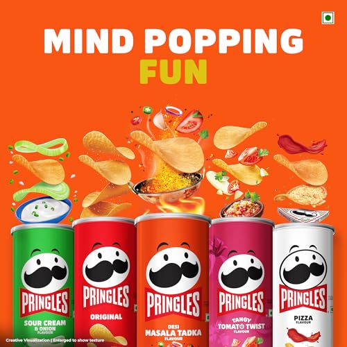 Image of Kellogg's Pringles Original+Desi Masala Tadka+ Pizza Flavour(107G Each),321 Grams
