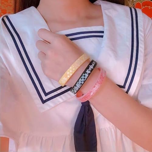 12Pcs Anime Character Symbol Bracelet Cosplay Rubber Wristband Silicone Bracelet For Girls Boys #TOP5