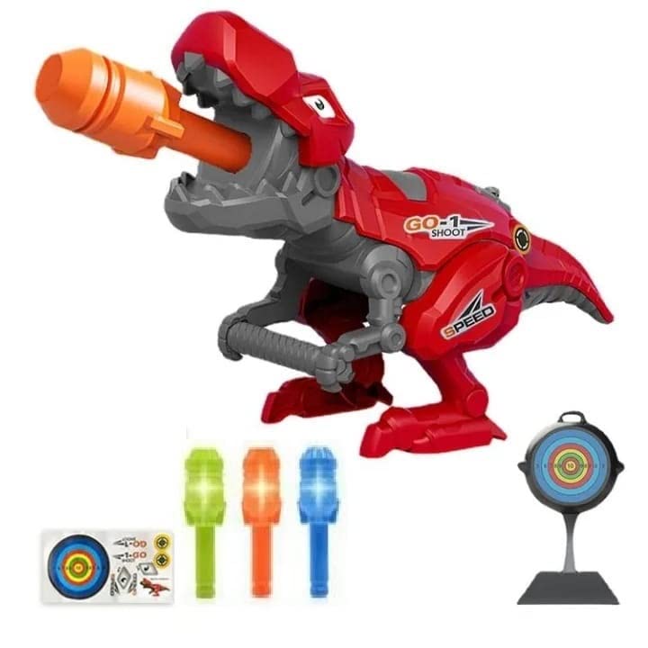 HALO NATION® Battery Operated DIY Assembly Dinosaur Gun Launcher with Sound & 3D Led Light Bullets - Take Apart Dinosaur STEM DIY Assembly Disassembly Dinosaur Toy Make Your Dino Gun Toy (Red) (B0BTFVFBB5) Amazon Price History, Amazon Price Tracker