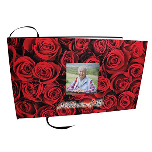 Image of Rose Celebration of Life Funeral Guest Book for Memorial Service