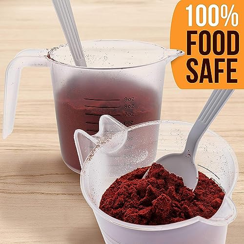 Image of 3Pcs Plastic Measuring Cup Set with Handle Liquid Measuring Cup 1 /2 /3 Cup Capacity,1000ml 500ml 250ml for Measuring Solid and Liquids 3 Pcs Combo Pack