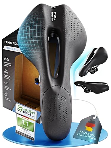 BYVITA Fahrradsattel - mit ErgoFoam+ I maximaler Fahrkomfort I ergonomischer Fahrrad Sattel für Damen & Herren I Fahrradsattel Herren bequem, Damen bequem weich (Mountainbike)
