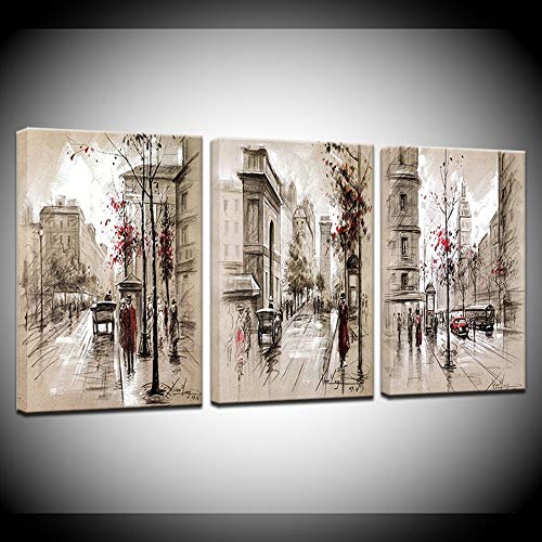 Peinture toile Londres street view pour une ambiance de salon chaleureuse