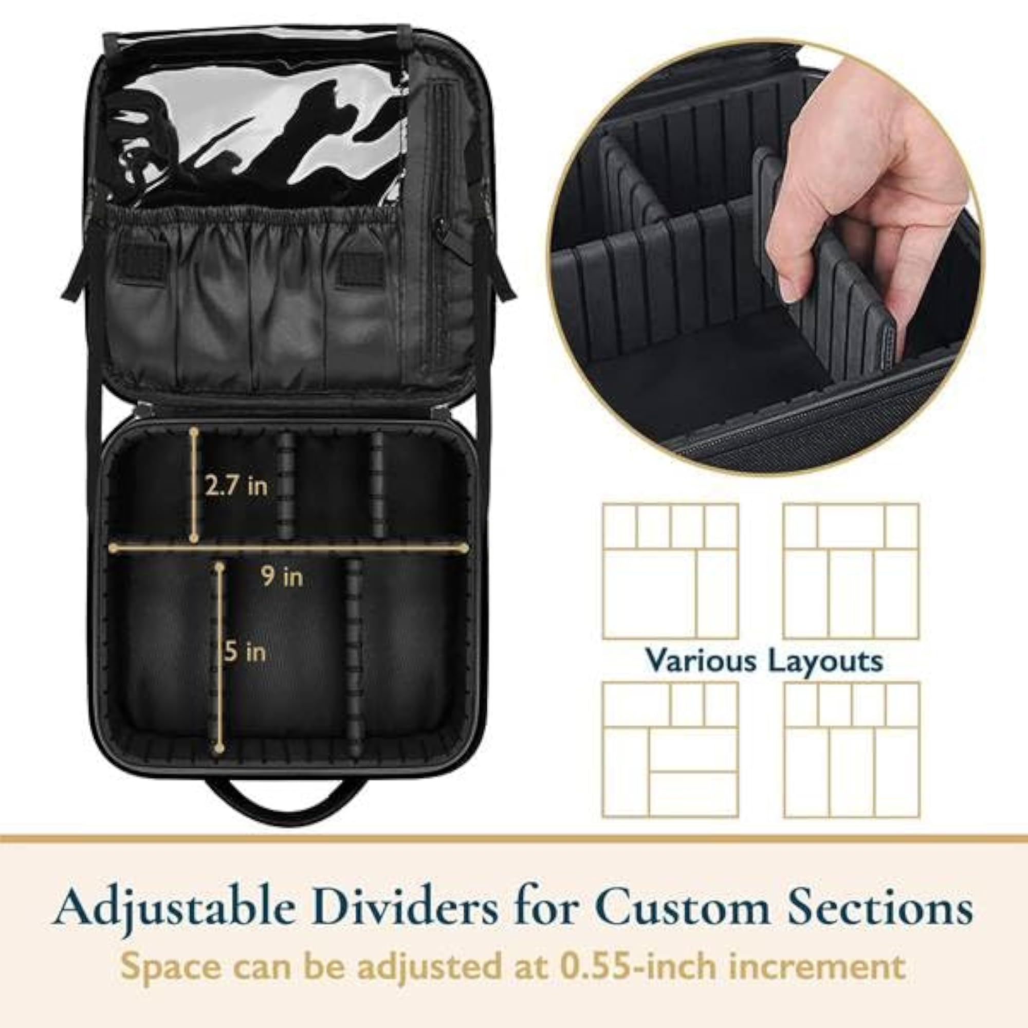 Large Travel Cosmetic Bag for Women, Makeup Case