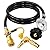 MCAMPAS 8 Feet Camper LP Quick Connect Propane Hose with Regulator for Blackstone 17inch and 22inch Table Top Griddle- 1/4inch Safety Shutoff Valve& Quick Elbow Adapter