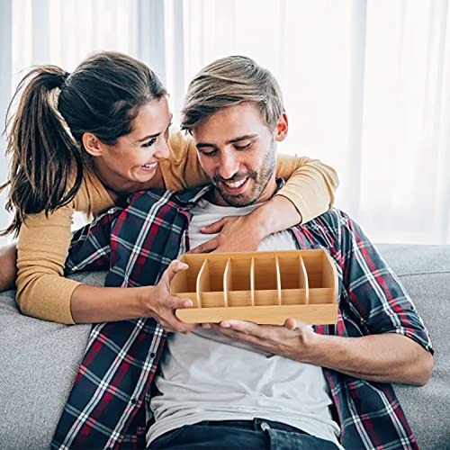 GTI Belt Organizer, 6 Compartments Belt Organizer for Closet and Drawer, Bamboo Display Case for Tie and Belt, Belt Storage Organizer for Men Women (Wooden) by GTI - Used condition - Image 7