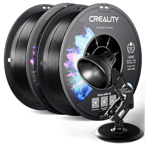 Creality Filamento PETG 1.75mm, Fuerte Tenacidad, Inodoro, Mejor Fluidez, Impresora 3D Filamento Precisión Dimensional +/- 0.03mm, 2KG PETG Negro