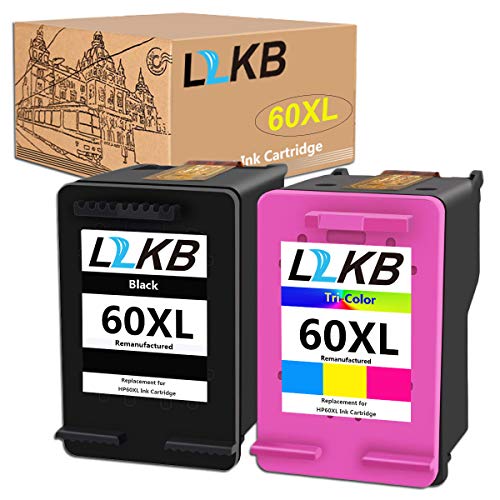 L2KB Remanufactured Ink Cartridge 60 Replacement for HP 60XL CC641WN CC644WN for HP Photosmart C4680 D110 Deskjet D2680 D1660 D2530 F4210 Printer (1 Black 1 Tri-Color 2 Pack)