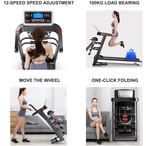 Image of Electric Motorized Folding Treadmill,Heavy Duty 2.0 HP Indoor Walking,Running,Jogging Exercise Gym Machine,with 12 Preset Programs LCD Display for Home Use