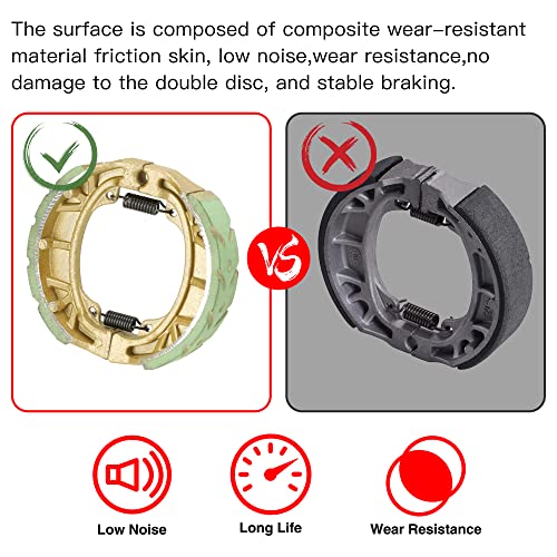 Image of GREHUA Mini Bike Brake Shoes & Chain Adjuster Kit Compatible with Coleman CT200U BT200X CT200U-EX Baja Warrior Heat Massimo MB165 MB200 Predator 212cc 196cc 6.5hp Minibike Scooter Moped Parts Green