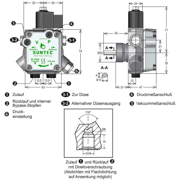 Ölpumpe Suntec - Ersatz zu Danfoss BFP 21 L 3 071N7170