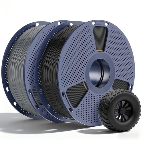 Image of SUNLU TPU 95A Flexible 3D Printing Filament 1.75mm, Black+Grey 2-Pack | Soft TPU,Easy Printing,1kg Spool (2.2 lbs),Dimensional Accuracy + /- 0.03mm, Fit Most FDM Printer