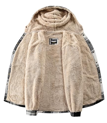 Elesuit Women's Fleece Flannel Jacket Plaid Sherpa Lined Jacket Long Sleeve Button Down Hooded Jackets for Women2