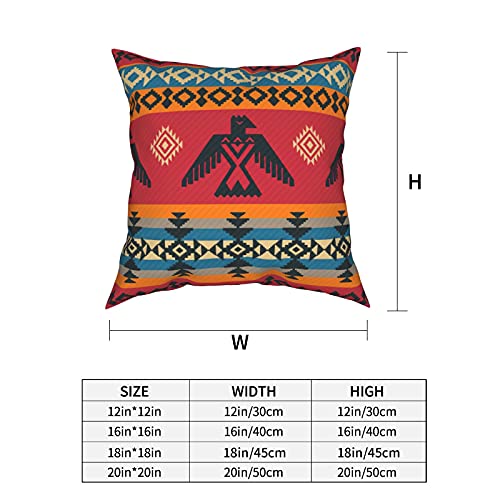 18X18 Native American Aztec Throw Pillow Covers Southwestern Mexican Western Boho Accent Home Decor Outdoor Cushion Red Pillow Cases For Sofa Chair Couch,Double Side Print, Set Of 4 #TOP4