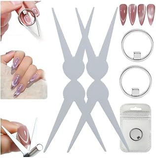 Cat Eye Magnet Set - Cateye Magnet for Nails,Multi-Function Cat Eye Nail Magnet Tool Scissor-shaped NailMagnet Tool,Scissor & French Tip Design for CatEye Gel Polish, Nails Art DIY Home Salon Kit