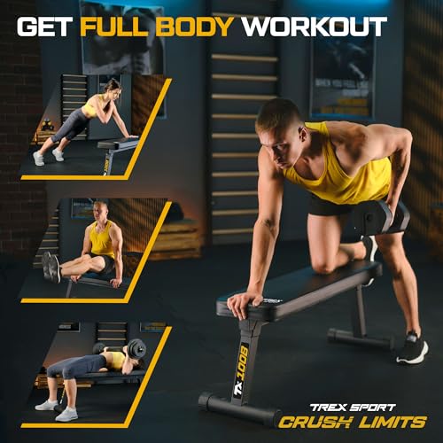 TX-100B Flachbank | Hantelbank klappbar | Trainingsbank perfekt für Bankdrücken – Bild 3