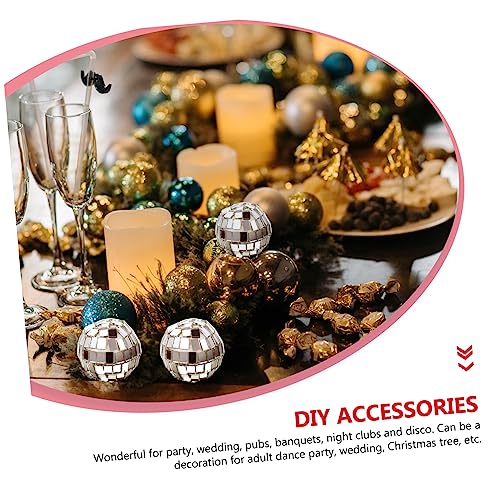 Bola espejada pequeña de vidrio VANZACK, 20 piezas, adorno para bodas, escenarios, fiestas y decoración navideña miniatura 5